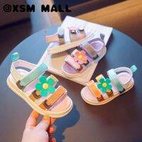 XSM MALL น่ารักที่มีสีสันสาวรองเท้าแตะน่ารักดอกไม้ Velcro เด็กรองเท้านุ่มสบายแต่เพียงผู้เดียวป้องกันการลื่น2-12ปี T22N06CC-62