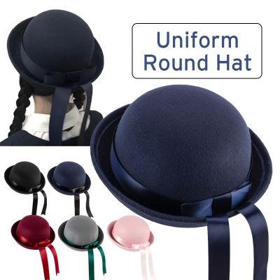 【cw】 College JK Uniform Hat Kids Adult Woolen Streamer Beret Yarmulke ！