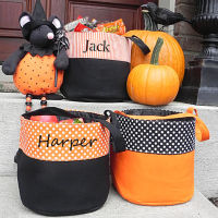 Decorations Trick or Treats Kid Candy Tote Bag Sublimation Canvas Bucket Halloween Basket