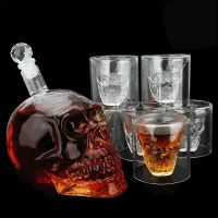 125-1000ML High-end Creative Skull Glass Whisky Vodka Wine Crystal Bottle Spirits Cups Transparent Wine Drinking Cups Bar Home