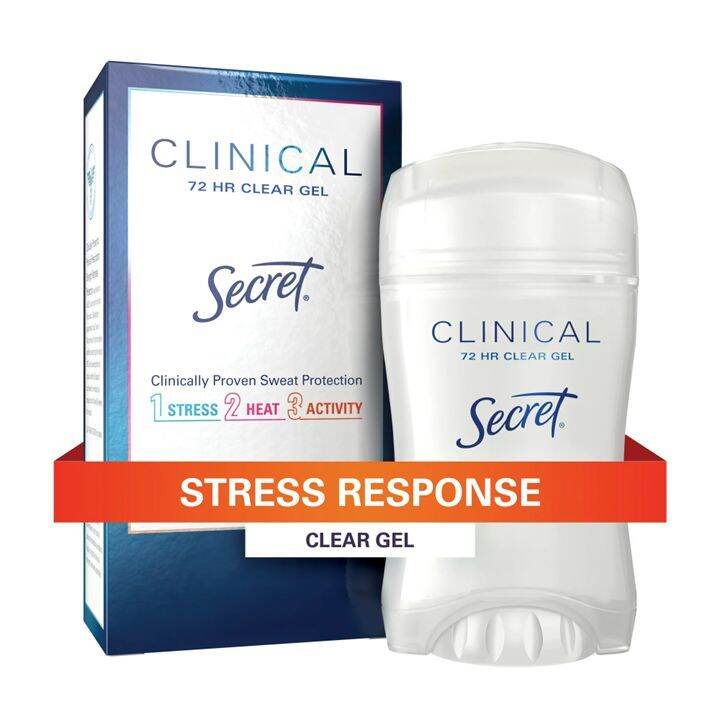 Secret Clinical Strength Clear Gel Antiperspirant Deodorant, Stress ...