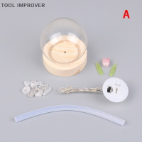 TOOL IMPROVER ไฟกลางคืนดอกทิวลิปแพคเกจวัสดุ DIY โคมไฟกลางคืนที่สร้างสรรค์ของตกแต่งบ้านของขวัญวันหยุดวันวาเลนไทน์สำหรับครอบครัวแปลกใจ