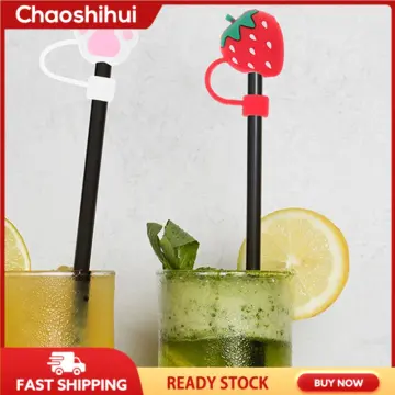 Straw Cover Cap Reusable Silicone Straw Toppers Drinking Straw Tips Lids  Drinking Dust Cap for 6-8 mm Cute Straws Plugs Straw Tips Cover(pineapple)