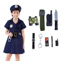 Police Costume for Kids Dress Up Set Role Play Officer with Handcuffs Badge Toys Suitable for 3-8 Years Old Boys and Girls Gifts