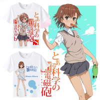 Anime T-shirt Misaka-A Some Series Short Sleeve Top Mens Clothing A Some Scientific Railgun {plenty}