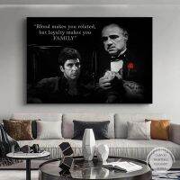 Scarface และเจ้าพ่อตัวละครภาพยนตร์คำคมโปสเตอร์ Tony Montana และ Don Vito Corleone ผ้าใบจิตรกรรมฝาผนังศิลปะประดับบ้าน