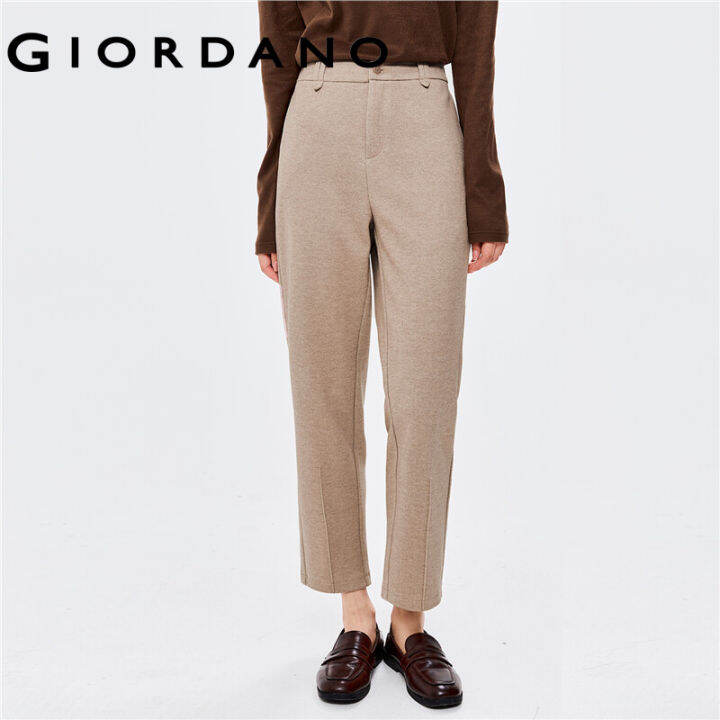 giordano-กางเกงขายาวผู้หญิง-กางเกงแฟชั่นผญ-ลุคทำงาน-free-shipping-18422002