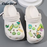 【 Cute Deco】Cartoon Cute Frog (1 Type) Pea / Green Frog / Green M Bean Charm Button Deco/ Cute Jibbitz Croc Shoes Diy / Charm Resin Material For DIY