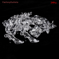 FactoryOutlete?Cheap? 24ชิ้น/ถุง1:12ตุ๊กตา Miniature transparent high heels Dolls House Decor