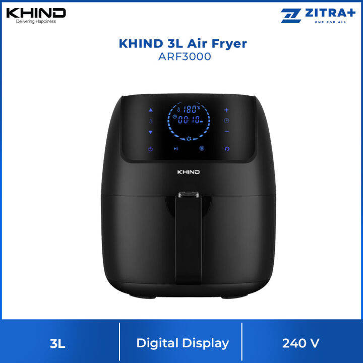 KHIND 3L Air Fryer ARF3000 8 Preset Programs Frying Basket with SUS304 Stainless Steel