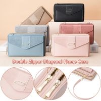 ✕▩∋ Women Wallet Luxury Designer Long Leather Coin Purse Pocket Card Holder Zipper Money Phone Clutch Handbag Shoulder Crossbody Bag