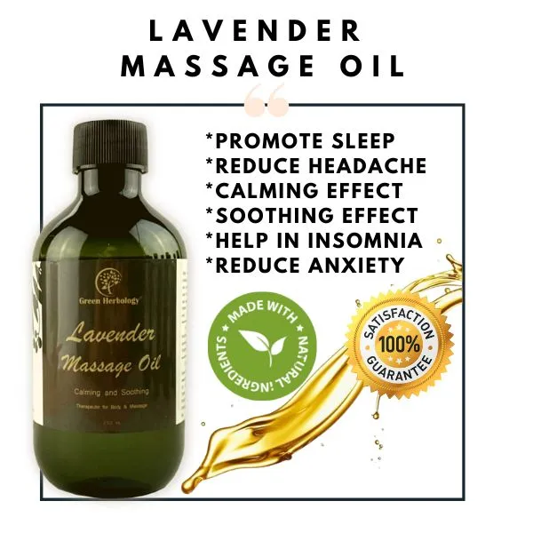 Lavender Massage Oil (Improves Sleep, Alleviates Headaches, Calming