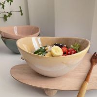 [strange lovely wing dishes] Japanese ins ceramic fruit salad bowl bowl of restoring ancient ways of household food bowl of flaws