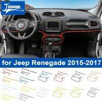 JIDIXIAN ภายในรถคอนโซลกลาง Dashboard เครื่องปรับอากาศสวิทช์ตกแต่ง Strip สำหรับ Jeep Renegade 2015 2016 2017