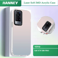 HANNEY สำหรับ VIVO X60 X70 X80 PRO ที่ป้องกันเลนส์เคสโทรศัพท์เลเซอร์แบบนิ่มอะคริลิก ฝาหลังกันกระแทก MMYT-03