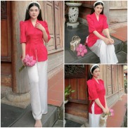 Traditional Ao Dai Ha Cuc Silk Brocade Set High-class Women s Clothing