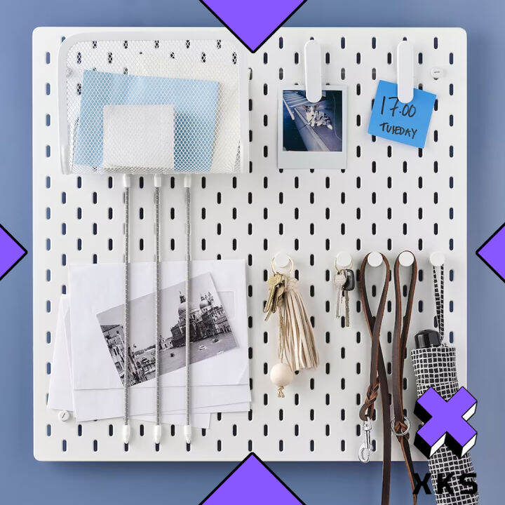 IKEA PEGBOARD SKADIS WHITE WOOD BLACK PAPAN PENYEPIT NOTICE BOARD NOTIS