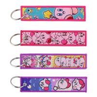 1PCS Cute Kirby Jet Tag Anime Keychain Car Key Tag Motorcycles Keychain Wrist Strap Keys Holder Men Women Jewelry Accessories