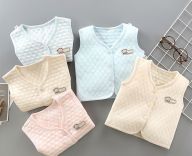 Áo khoác gile TRẦN BÔNG dày dặn,hàng cao cấp loại 1 cho bé sơ sinh mặc đông (3-9kg) thumbnail