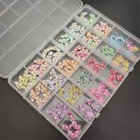 5PCS Cute Magic Color Transparency Nail Art Charms 3D Resin Acrylic Flowers For Nails Decorations With Peral Rhinestones Manicur