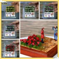 VJDA อุปกรณ์ DIY ภูมิทัศน์ขนาดเล็ก วัสดุ Wargame กระจุกหญ้าแบบคงที่ รูปแบบตารางทราย โมเดลฉาก คลัสเตอร์ดอกไม้ขนาดเล็ก