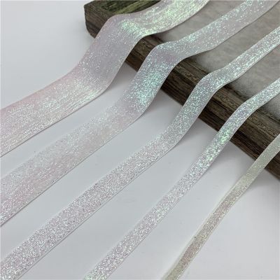 6MM-38MM White Glitter Velvet Ribbon For Handmade Gift Bouquet Wrapping Supplies Home Party Decorations Christmas Ribbon Gift Wrapping  Bags
