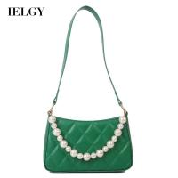IELGY Women S Simple Pearl Chain One Shoulder Small Square Bag