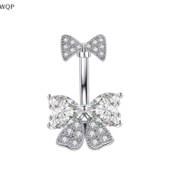 [WQP Fashion Store] COD Jewerry เพทาย bowknot คริสตัลสะดือปุ่มเจาะสะดือแหวนเครื่องประดับร่างกายสำหรับผู้หญิงแฟชั่นเครื่องประดับเจาะร่างกาย