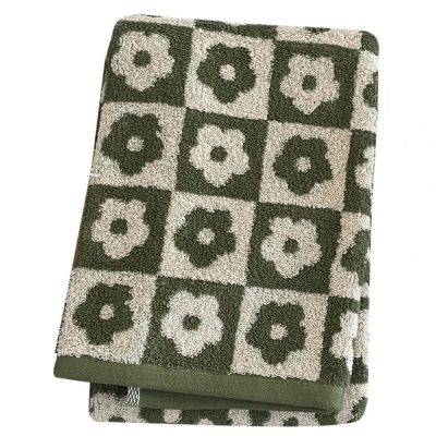 【jw】○  Drying Hand Washable Checkered Floral Shower Supply