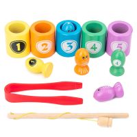 Montessori Educational Wooden Toys for Kids Learning Toys Math Fishing Magnetic Fishing Clip Insect Game Montessori Toys for kid