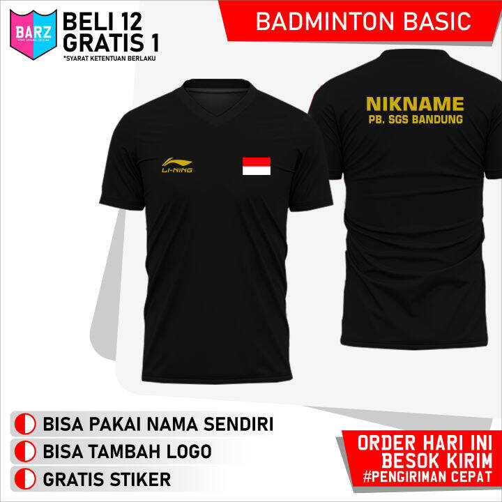 JERSEY BADMINTON READY STOK BISA GANTI LOGO DAN PAKAI NAMA SENDIRI ...