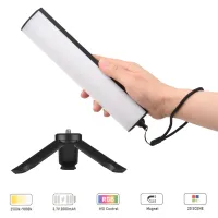 Andoer W200RGB LED Video Light Rechargeable RGB Fill Light 2500K-9000K Dimmable 20 Lighting Effects CRI95+ LCD Screen Magnetic Backside with Mini Desktop Tripod Wrist Strap for Vlog Live Streaming Video Conference Product Photography