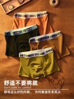 Boys plus size underwear pure cotton breathable trendy and comfortable solid color mens boxer briefs wide-brimmed letter shorts 【JYUE】