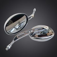 Motorcycle Oval Chrome Rearview Mirrors Universal Motorbike Side Mirror FOR Yamaha Vmax 1200 Xmax 125 Xmax250 Triumph Bonneville