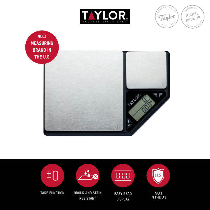 taylor-pro-digital-kitchen-food-scales-with-dual-kitchen-scale-black-silver-5kg-500g-เครื่องชั่งน้ำหนักดิจิตอล