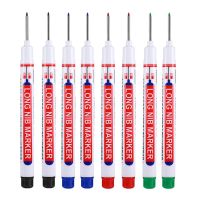 4/6/8pcs Set Long Head Markers Pen Bathroom Woodworking Decoration Multi-purpose Deep Hole Marker Pens Pen Red/Black/Blue Ink