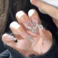 DIY DIY Fake Nails ชุดเกราะบัลเล่ต์ยาวไล่ระดับกลิตเตอร์ 00 เล็บหลังเล็บปลอม nail