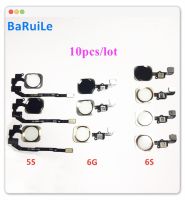 Baruile 10ชิ้นสายสำหรับ Iphone ปุ่มโฮมโค้ง6 7 6S 8 Plus แป้นพิมพ์ปุ่มกดเปิดปิดไฟสำหรับ Iphone 5S 6G 6Plus ชิ้นส่วนอะไหล่