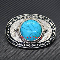 NEW Fashion Vintage Gift Metal Belt Buckle Resin stones Turquoise Oval (K#168)