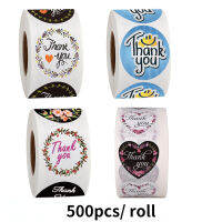 500pcs roll1 inch Flowers Thank You Sticker Paper Labels Round Reward scrapbooking Stickers Envelope Seals Stickers Stationery