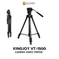 Kingjoy VT-1500 Adjustable Camera Video Tripod Legs Stand with Detachable Fluid Drag Pan Tilt Head  ขาตั้งวัสดุเป็นอลูมิเมียมแข็งแรงทนทาน ขาตั้งรองรับน้ำหนักได้สูงสุดที่ 15 กิโลกรัม