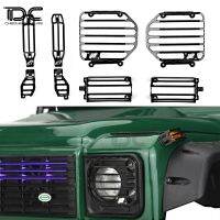 【JH】Metal Light Cover Kit 1/10 for     Defender   D90 D110 Front Rear Protect Lamp Grille Scale RC Crawler Car Upgrade