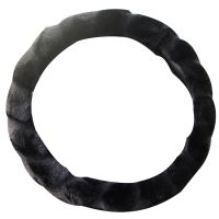 Winter Steering Wheel Cover Classic Black Comfy Car Steering Wheel Protector 38cm Universal Anti-Skid Cover