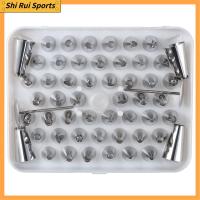 SHIRUI 52 pcs จัดเก็บง่าย ชุดปลายท่อ พร้อมกล่องพลาสติก 8.46 "x 7.28" ปลายฟรอสติ้งสแตนเลส ที่มีคุณภาพสูง หัวฉีดขนมอบ คุกกี้คัพเค้ก