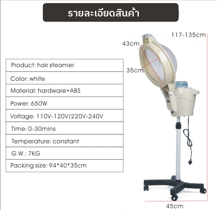 เครื่องอบไอน้ำ-อบผม-เร่งสีผม-ระดับมืออาชีพ-แรงดันไฟฟ้า-110v-120v-220v-240v