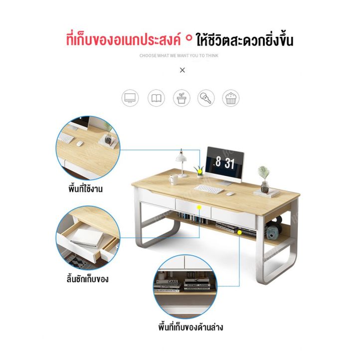 ปังปุริเย่-โต๊ะคอมพิวเตอร์โต๊ะเขียนหนังสือโต๊ะทำงานโต๊ะเรียบง่ายทันสมัย-พร้อมส่ง-โต๊ะ-ทำงาน-โต๊ะทำงานเหล็ก-โต๊ะทำงาน-ขาว-โต๊ะทำงาน-สีดำ