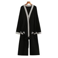 Robe For Men Spring And Summer Long Sleepwear Robe Long-sleeve Cotton thin Nightgown Men Plus Size