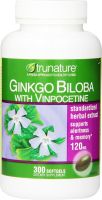 TruNature Ginkgo Biloba with Vinpocetine 120 mg 300 softgels Bottle