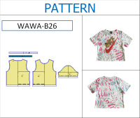 แพทเทิร์นเสื้อยืด ทรงครอป คอกลม แขนสั้น WAWA-B26