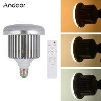 Andoer E27 50W หลอดไฟ LED โคมไฟปรับความสว่างและอุณหภูมิสี3200K ~ 5600K พร้อมรีโมทคอนโทรล Studio Photo แฟลชวิดีโอ AC185-245V